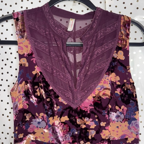 Free People Floral Purple Sleeveless Dress - Picture 3 of 10